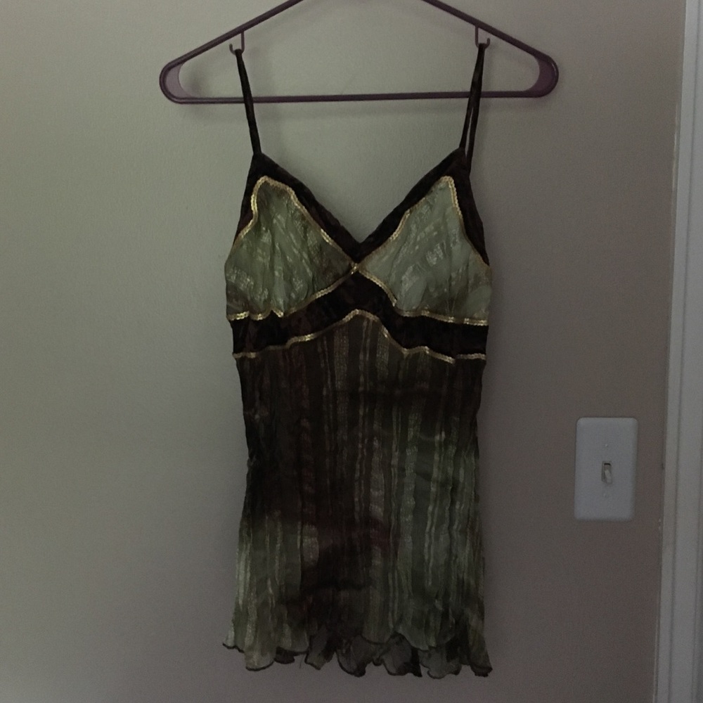 Niche USA Green and Brown Cami top Size M